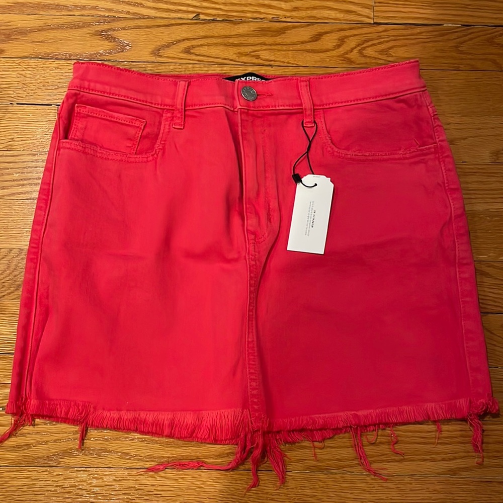 Express Denim Skirt Red Size 10